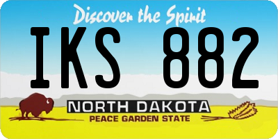 ND license plate IKS882
