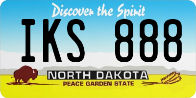 ND license plate IKS888