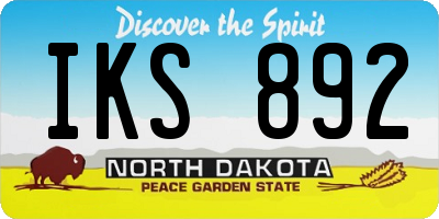 ND license plate IKS892