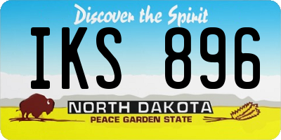 ND license plate IKS896