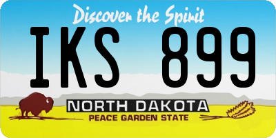 ND license plate IKS899