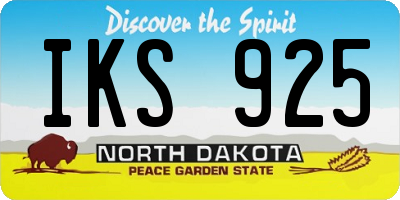 ND license plate IKS925