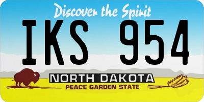 ND license plate IKS954