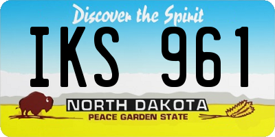 ND license plate IKS961
