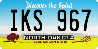 ND license plate IKS967