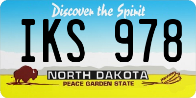 ND license plate IKS978