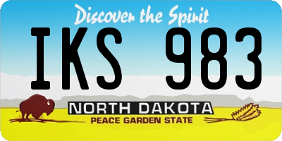 ND license plate IKS983