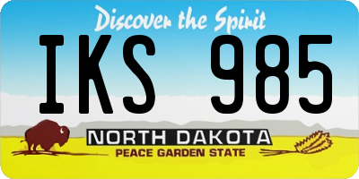 ND license plate IKS985