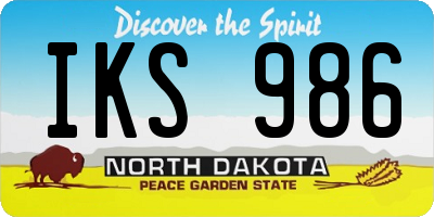 ND license plate IKS986
