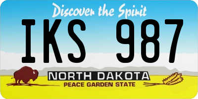 ND license plate IKS987