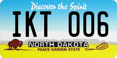 ND license plate IKT006