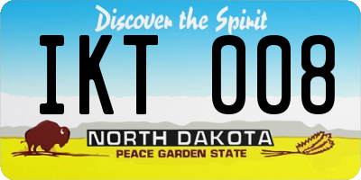 ND license plate IKT008