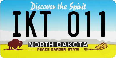 ND license plate IKT011