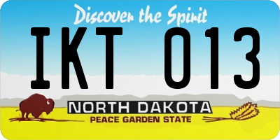 ND license plate IKT013