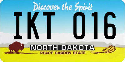 ND license plate IKT016