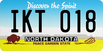 ND license plate IKT018