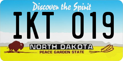 ND license plate IKT019