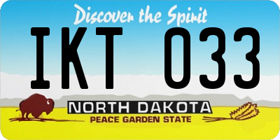 ND license plate IKT033