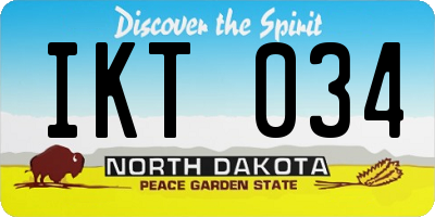 ND license plate IKT034