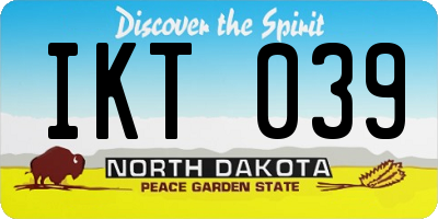 ND license plate IKT039
