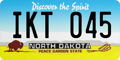 ND license plate IKT045