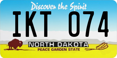 ND license plate IKT074