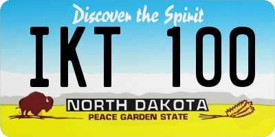 ND license plate IKT100