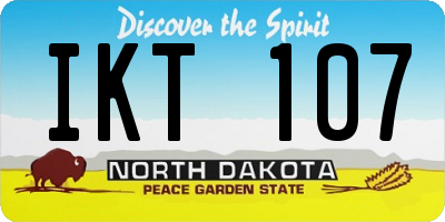 ND license plate IKT107