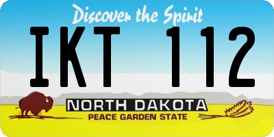 ND license plate IKT112
