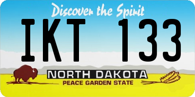 ND license plate IKT133