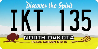 ND license plate IKT135
