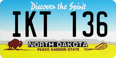 ND license plate IKT136