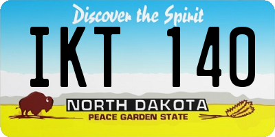 ND license plate IKT140