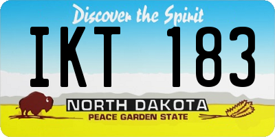 ND license plate IKT183