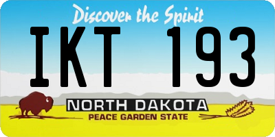 ND license plate IKT193