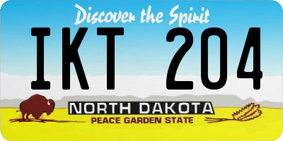 ND license plate IKT204