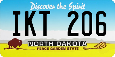ND license plate IKT206