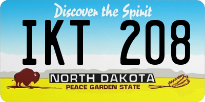 ND license plate IKT208