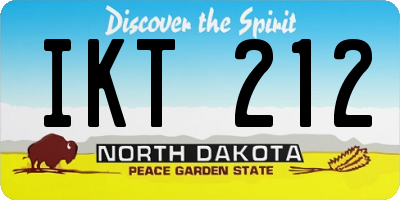 ND license plate IKT212