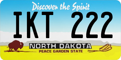 ND license plate IKT222