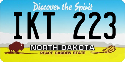ND license plate IKT223