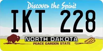 ND license plate IKT228