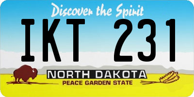 ND license plate IKT231