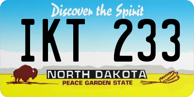 ND license plate IKT233