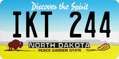 ND license plate IKT244