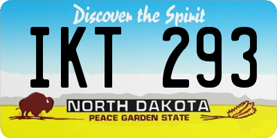 ND license plate IKT293