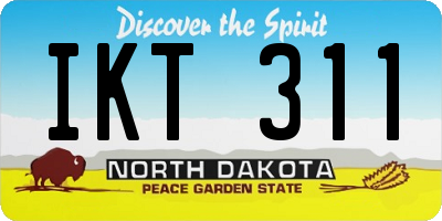 ND license plate IKT311