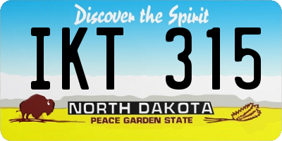 ND license plate IKT315