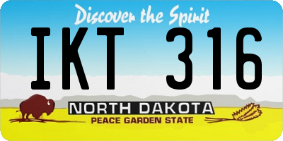 ND license plate IKT316