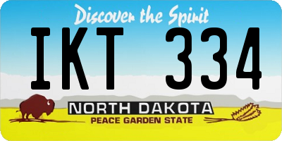 ND license plate IKT334